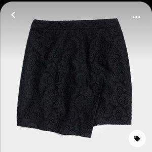 Madewell black 6 small asymmetrical mini skirt lace